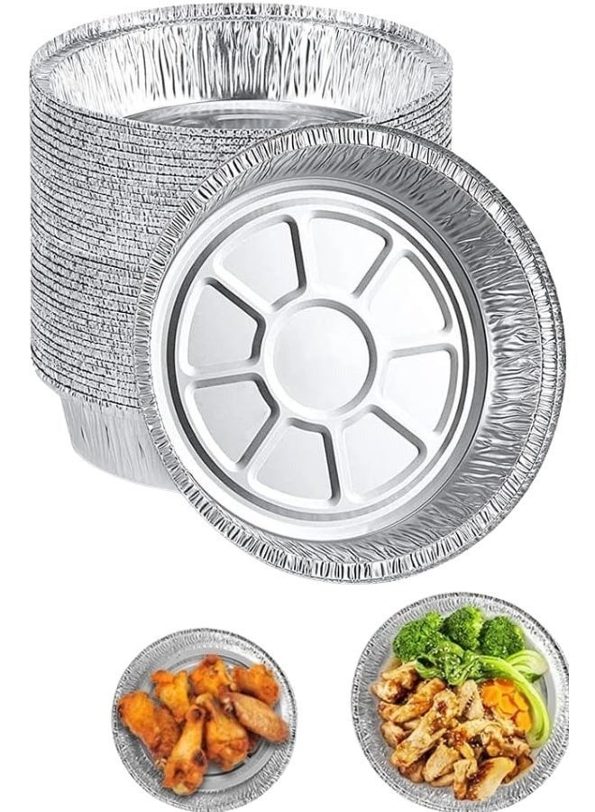 Disposable Aluminum Foil Round Baking Pans 20cm Diameter – 10 Pack Cake Pan Tin for Brownies, Cookie Bars, Cakes, Lasagna, Chicken, Fish, Roasting, Broiling, Heating, Meal Prep, Takeout, School Lunches, Parties, Stackable and Easy to Store, Lightweight, Durable, Eco-Friendly, Recyclable, for Home, Restaurants, and Special Occasions - Image 2